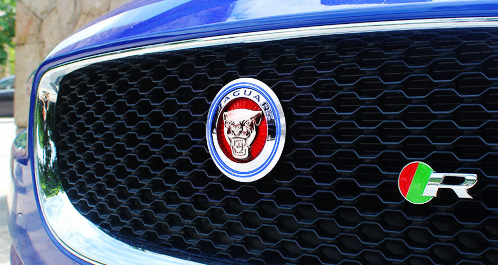 Blue Surrounding Ring Trim For Jaguar F-Pace XE XF XJ Front Grille Feline Emblem