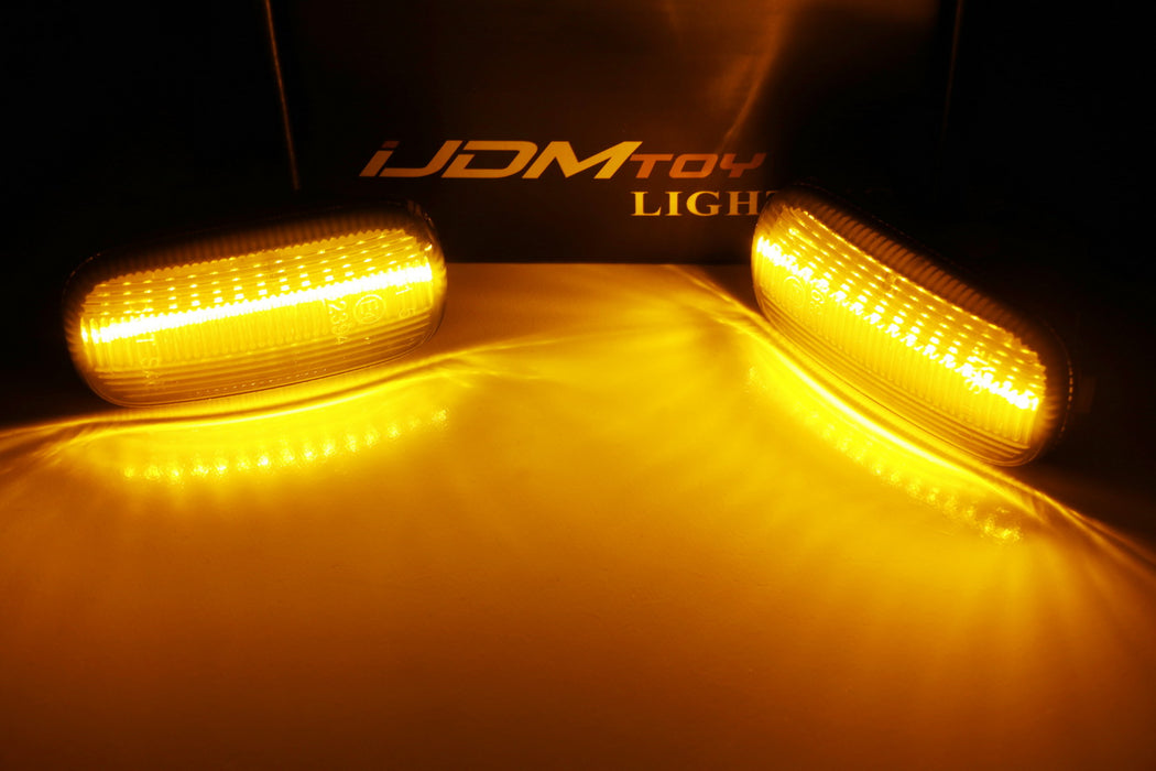 Smoked Amber Full LED Side Marker Lamps For JDM Honda/Acura RSX Integra Civic