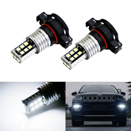 White 15-SMD High Power LED Daytime Running Light Bulbs For 2017-up Jeep Compass