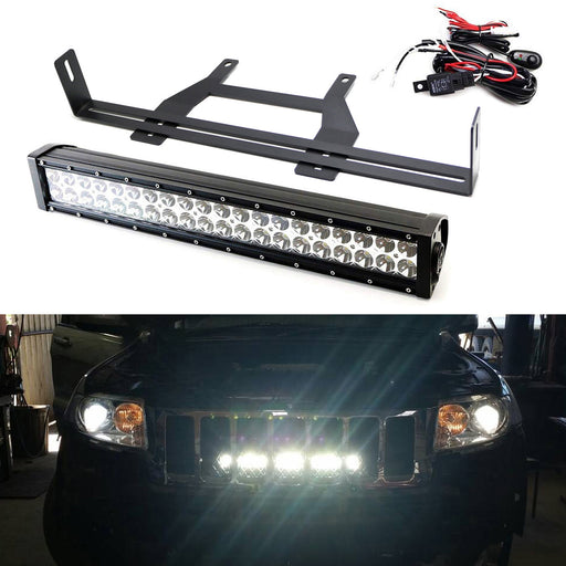 Behind Grille Mount 20" LED Light Bar w/Brackets For 2011-21 Jeep Grand Cherokee