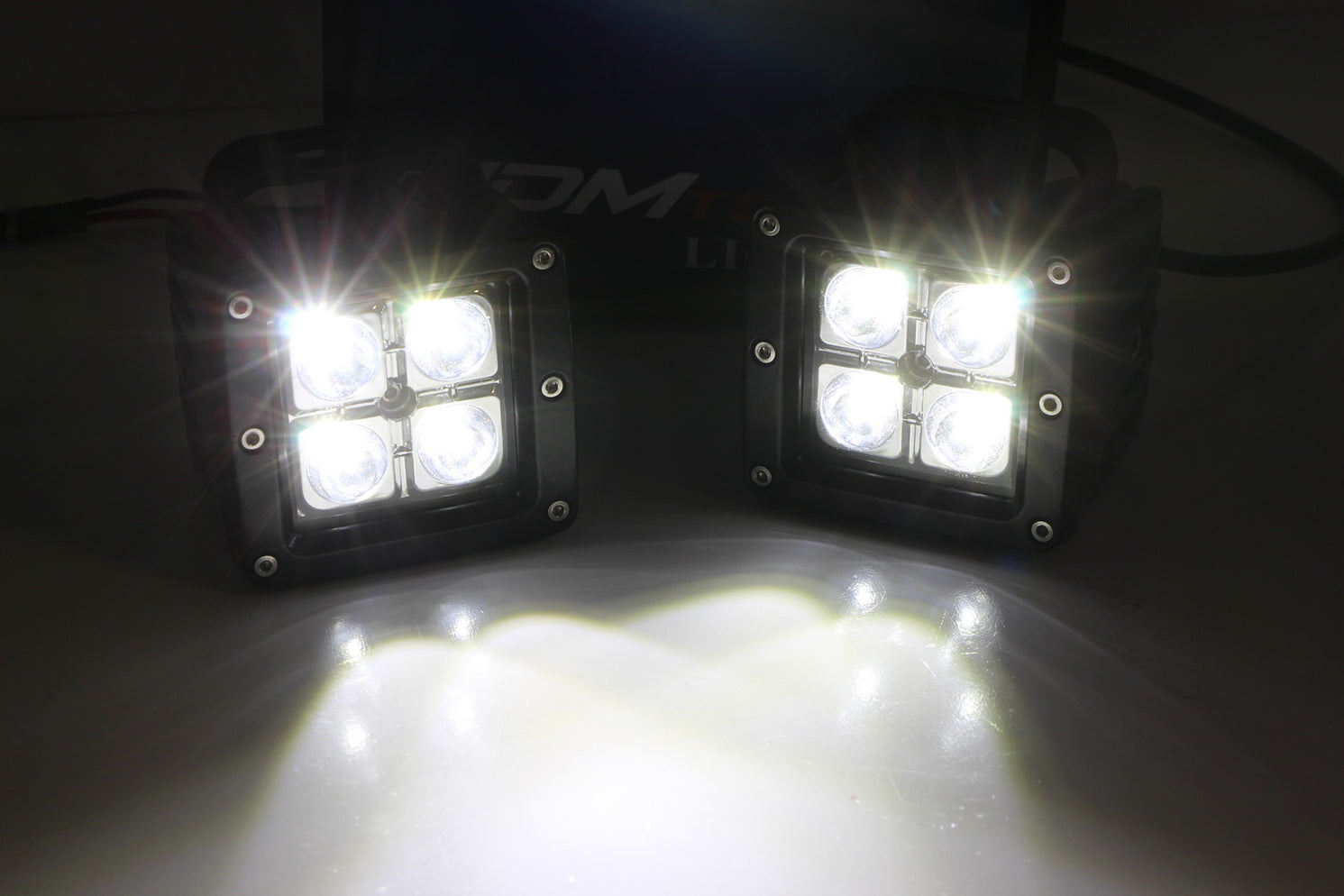 Dual 20W 2x2 LED Pod Light w/Rear Bumper Mount, Wire For 18-up Jeep Wr ...