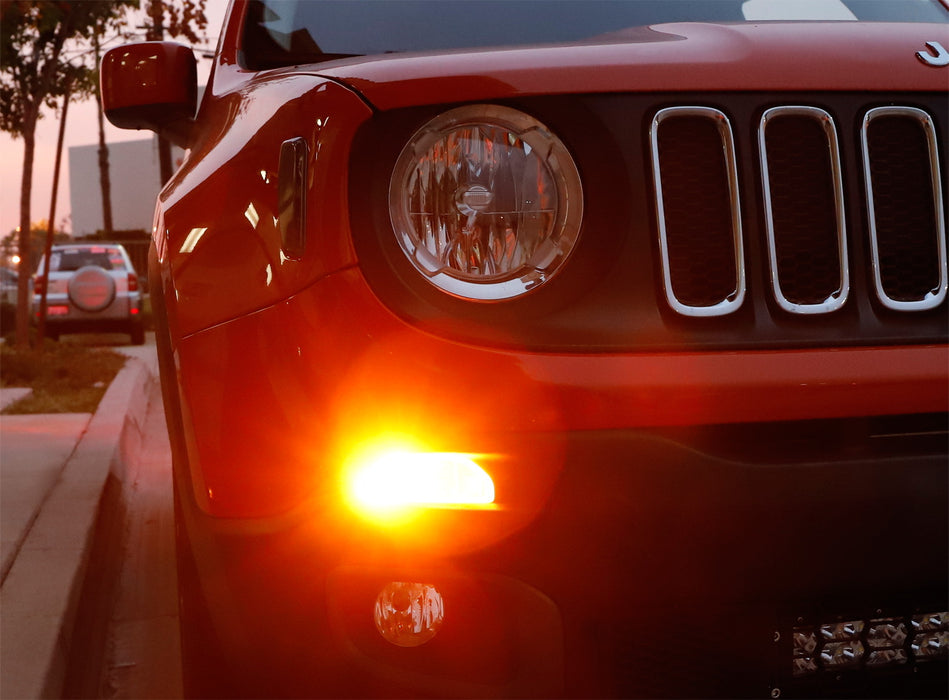 LED Dynamic Front Turn Signal Lights For Jeep Renegade 2015-2022 – Smoked Lens Pair