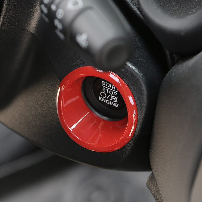 Red Keyless Engine Push Starter Surrounding Ring Cover For 2015-up Jeep Renegade