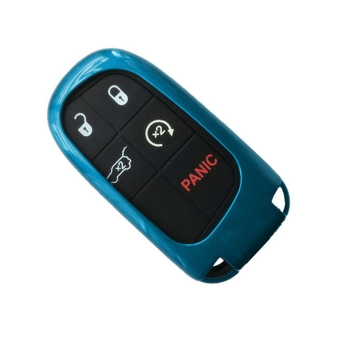 Exact Fit Glossy Metallic Blue Smart KeyFob Shell Cover For Jeep Dodge Chrysler
