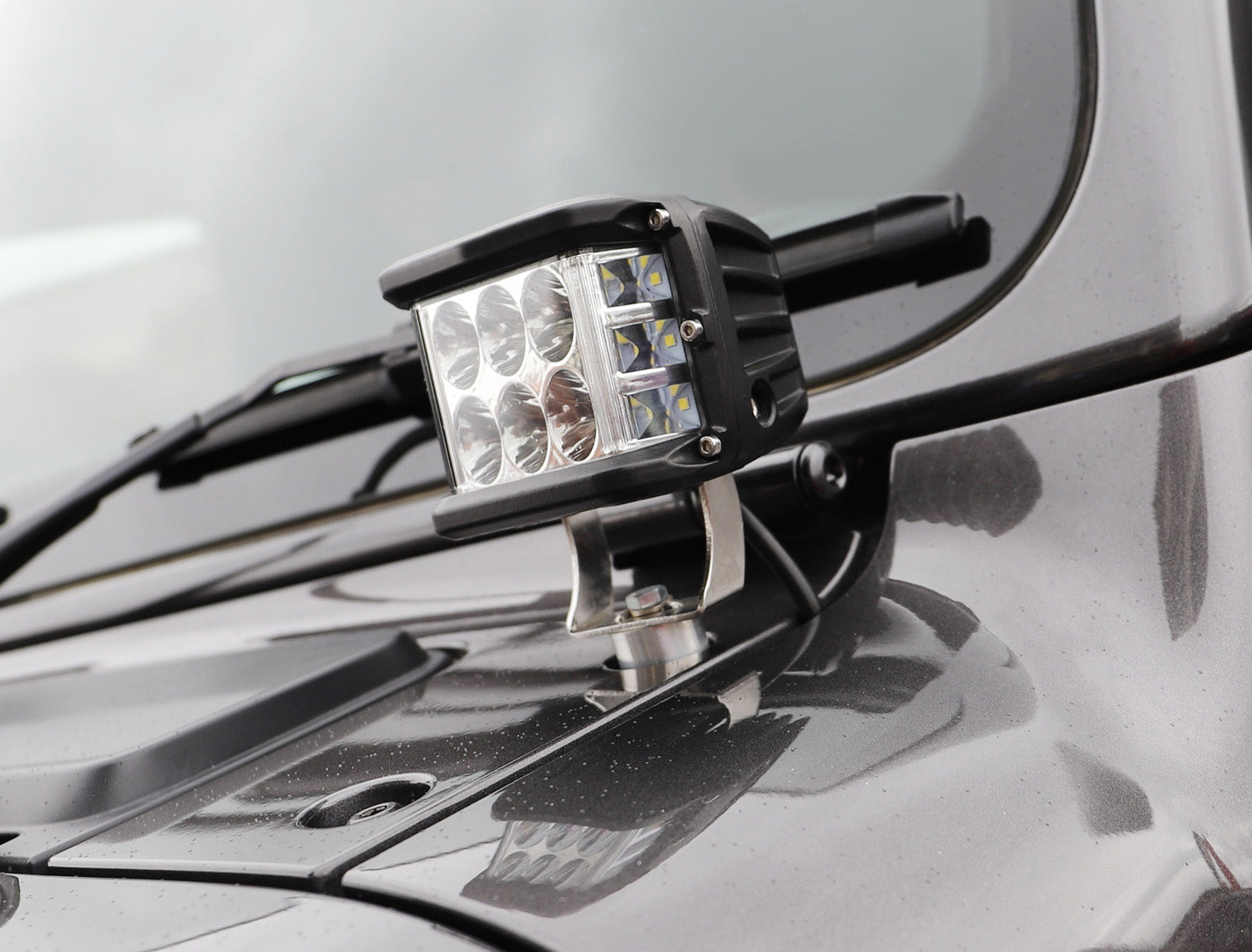 White LED APillar Driving Light Kit w/Amber Strobe Feature For Jeep W