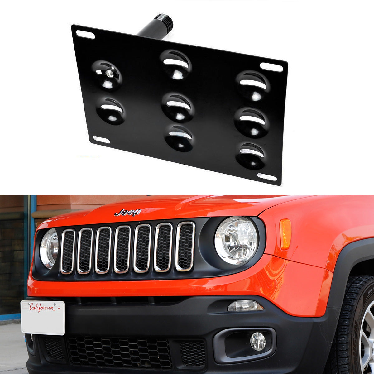 Front Bumper Tow Hook Cap Cover For 2016-2019 Jeep Renegade – Black Plastic Direct Fit