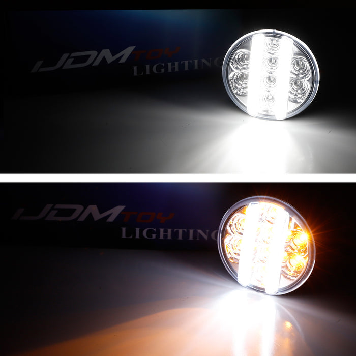 Clear Lens LED DRL/Turn Signal w/ LED Sidemarker Combo Kit For Jeep Wrangler JK