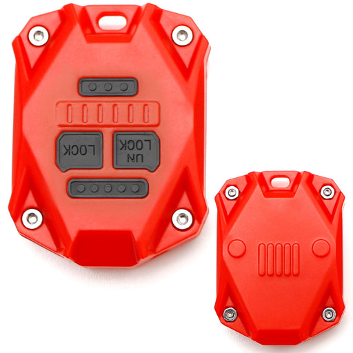 Red Plastic Key Remote Fob Enclosure Shell w/Black Keypads For Jeep Wrangler JK