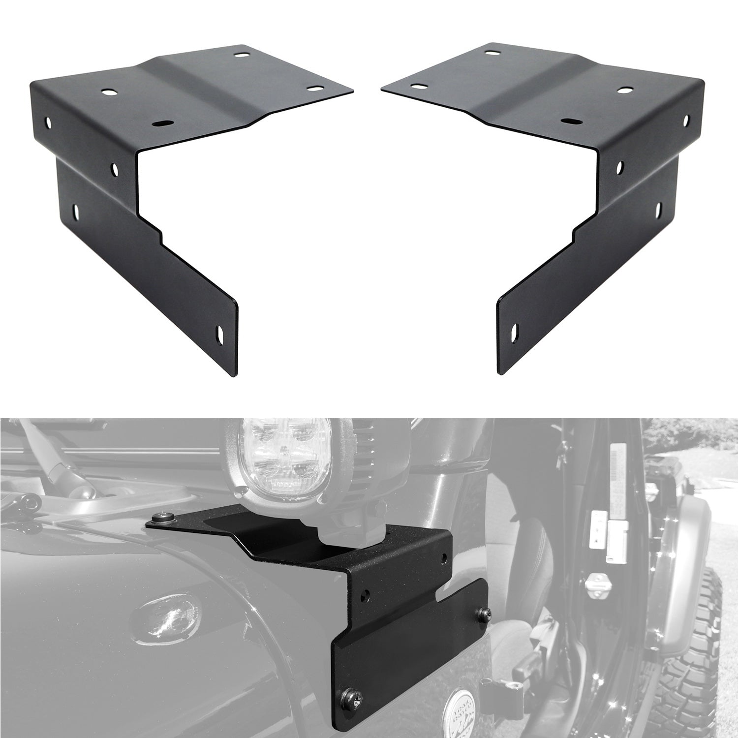 LED Pods Auxiliary Driving Lamp A-Pillar Mounting Brackets For 18+ Jee ...