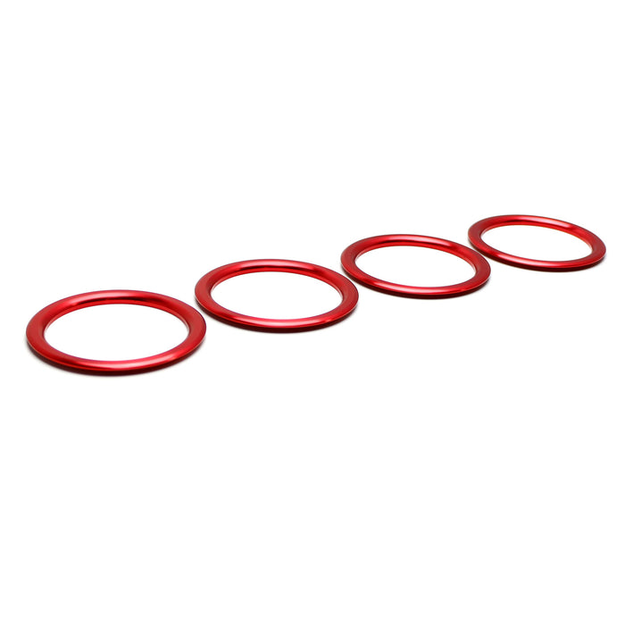 4pcs Red Aluminum Alloy Car Air Vent Rings For Audi A3 - Easy Install Decorative Vent Covers