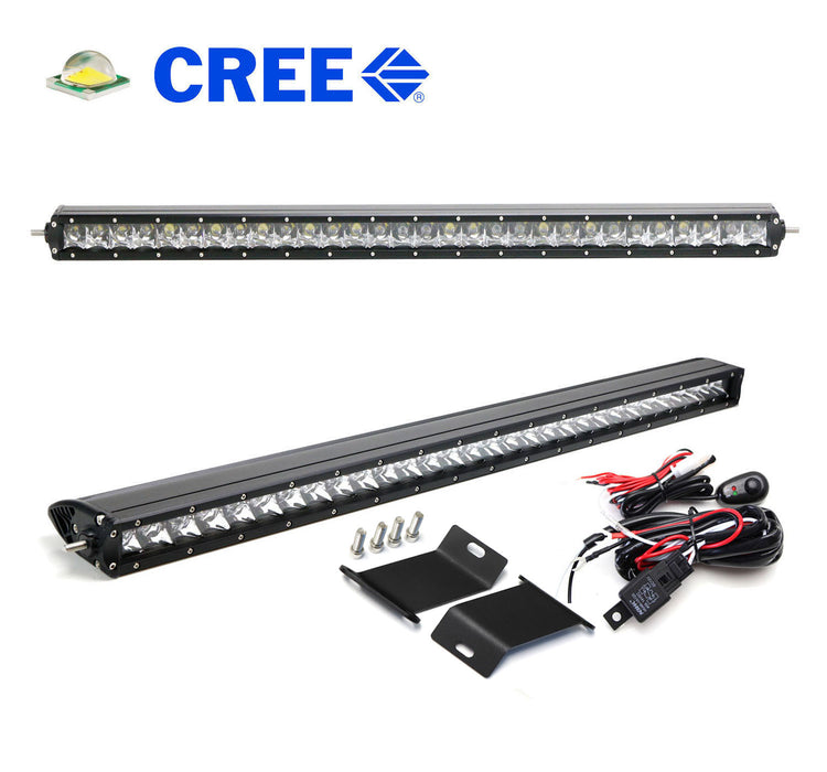 150W 30" LED Light Bar w/ Front Hood Top Bracket Wiring For 18+ Jeep Wrangler JL