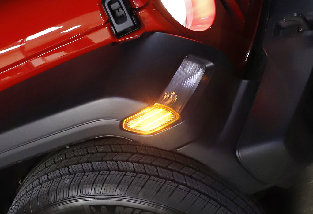 Clear Lens 27-Diode Amber Full LED Side Marker Lamp Assy For 18-up Jeep Wrangler