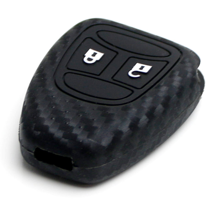 Carbon Fiber Soft Silicone Key Fob Cover For Jeep Wrangler Compass Dodge Caliber