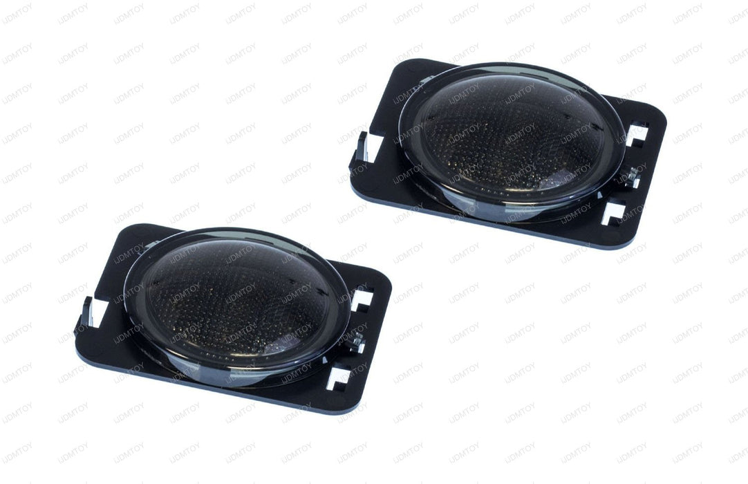 Smoked Lens White LED Side Marker Lights/Fender Flare Lamps For Jeep Wrangler JK