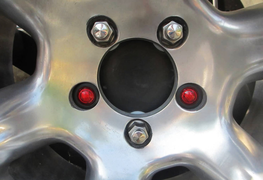 Rear Mount Spare Tire Lug Nut Insert Red 3rd LED Brake Lights For Jeep Wrangler