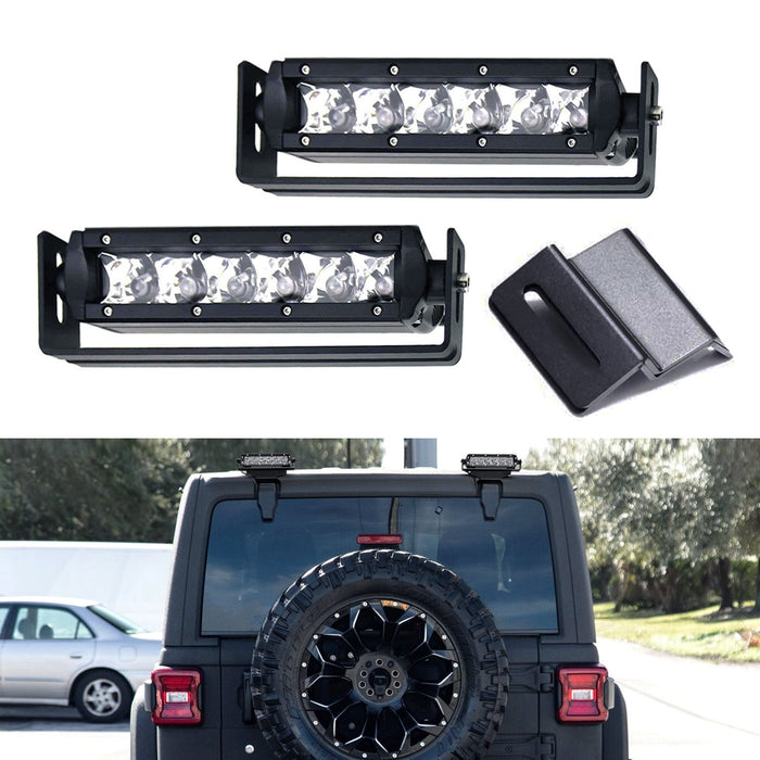 Above Rear Window Mount Dual 6-Inch LED LightBar Kit For 07+ Jeep Wrangler JK JL