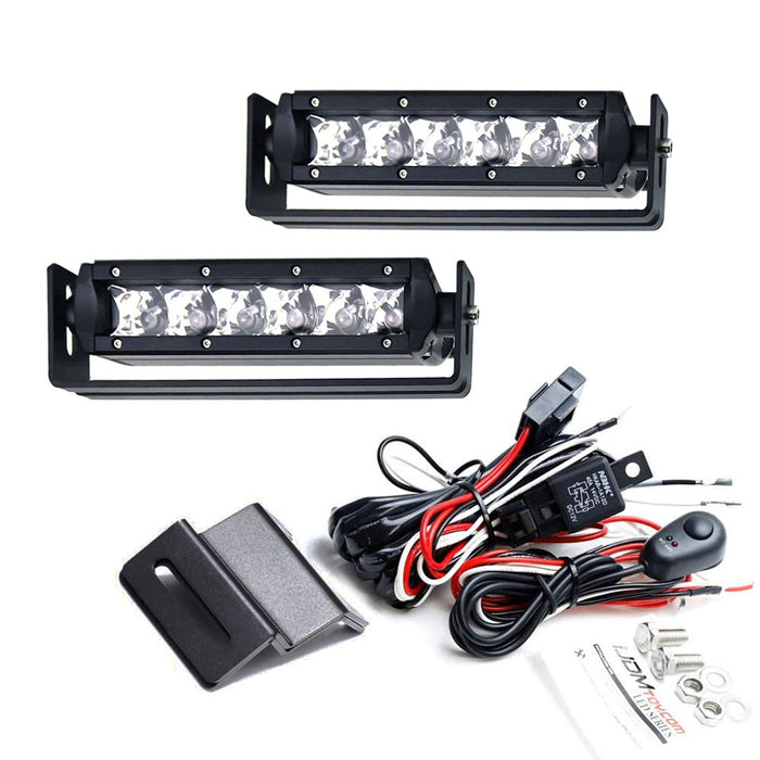 Above Rear Window Mount Dual 6-Inch LED LightBar Kit For 07+ Jeep