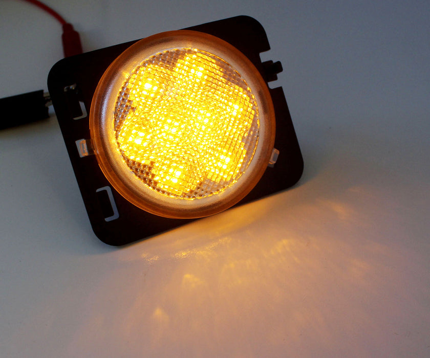 Smoked Lens Amber LED Side Marker Lights/Fender Flare Lamps For Jeep Wrangler JK