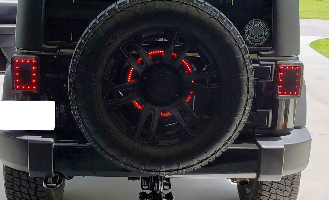 F1 Strobe/Flash Spare Tire Mount LED Disc 3rd Brake Light Kit For Jeep Wrangler