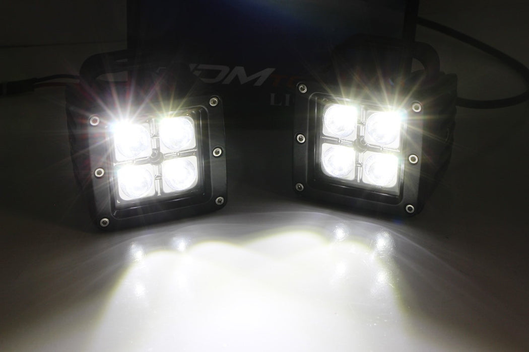 72W LED Pod Lights w/ Above 3rd Brake Bracket, Wiring For 07-17 Jeep Wrangler JK