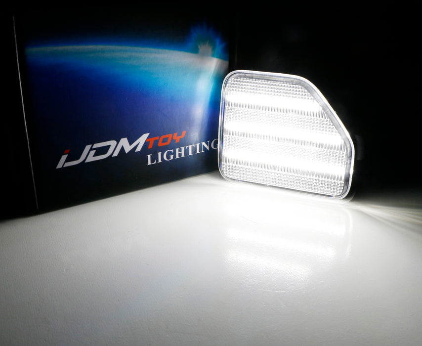 Clear Lens White LED Rear Bumper Reflector Light Kit For 18-up Jeep Wrangler JL