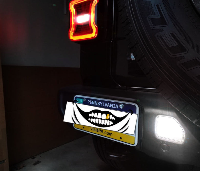 Clear Lens White LED Rear Bumper Reflector Light Kit For 18-up Jeep Wrangler JL