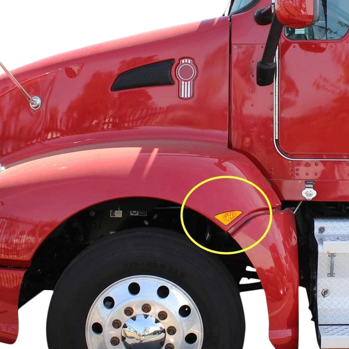 LED Front Cab Flare Side Marker Turn Signal Lights For Kenworth T660 T170 T270