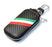 Italian Flag Stripe Carbon Fiber Leather Key Holder Cover For Fiat Ferrari, etc