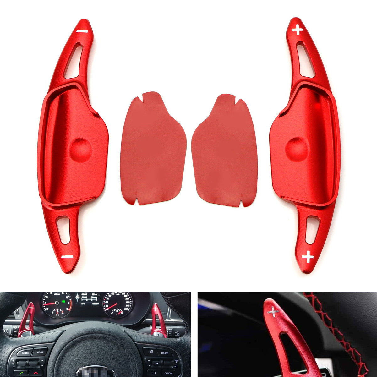 Red CNC Billet Steering Wheel Paddle Shifter Extension For 19-20