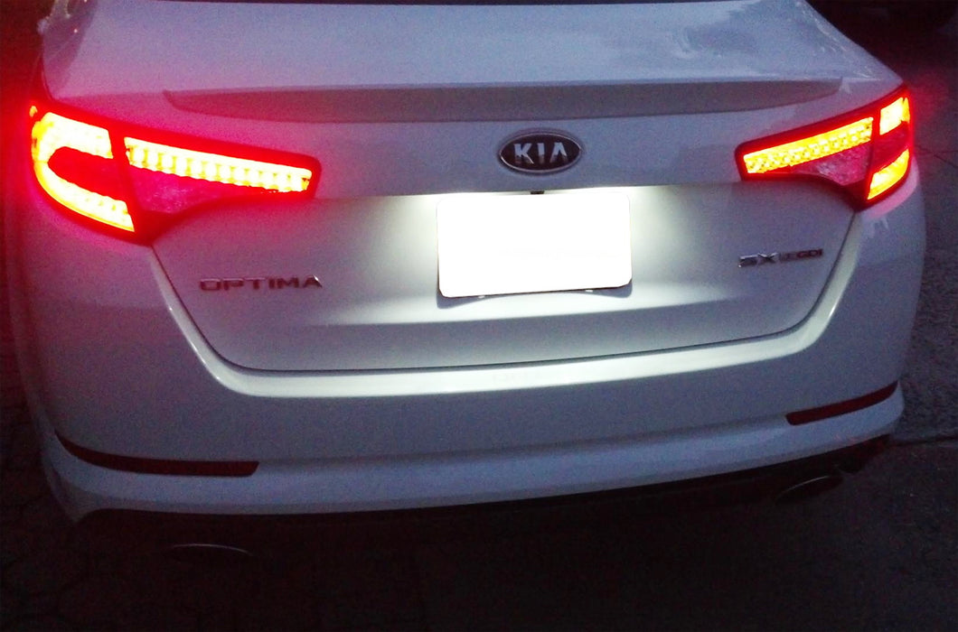 White CAN-bus LED License Plate Lights Assy For Kia Optima K5, Hyundai Sonata