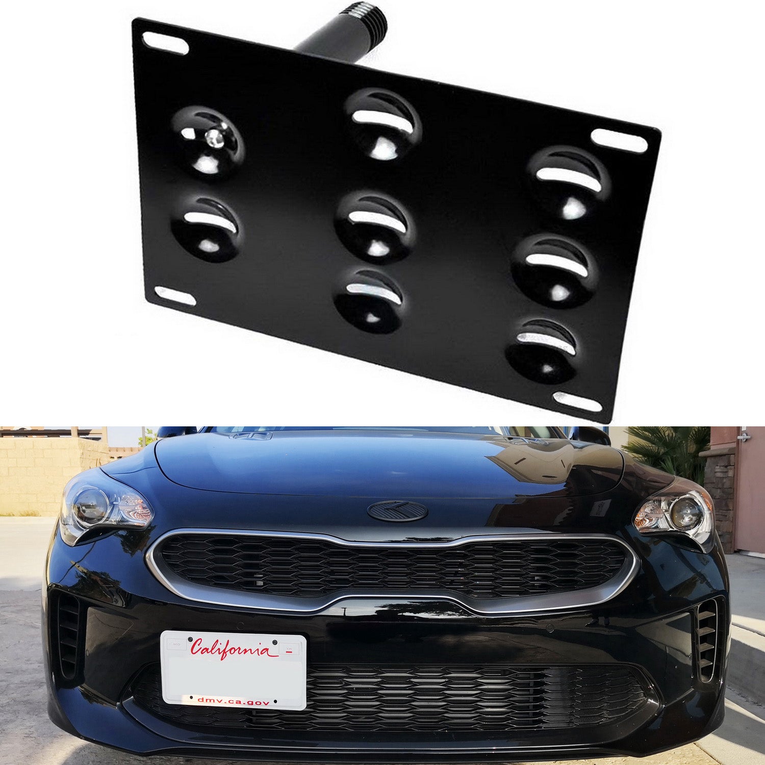 thumbnail image 2 of Front Bumper Tow Hook License Plate Mount Bracket For Kia Seltos 2024-2025 – No Drill 2 of 2