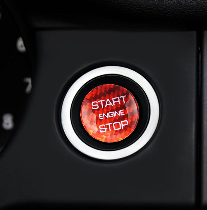 Red Carbon Fiber Keyless Engine Push Start Button For Newer of Land Rover Jaguar