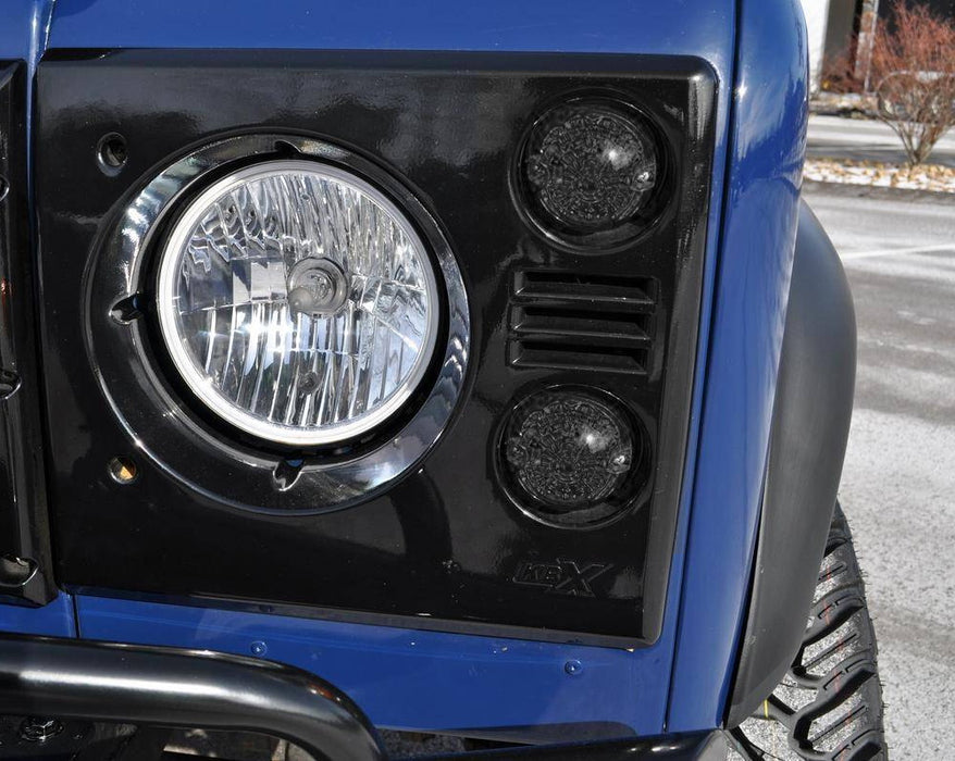 (4) Amber LED TurnSignal White Driving Lights For Land Rover Defender Series 1 2