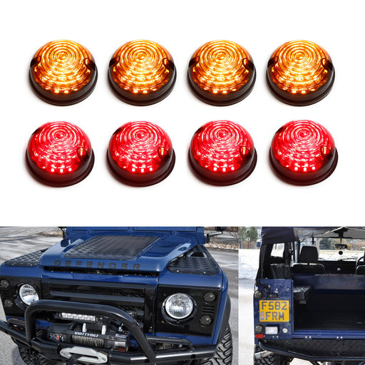 8pc Smoked LED Turn Signal Brake Tail Light Assy Kit For Land Rover Defender 2 3