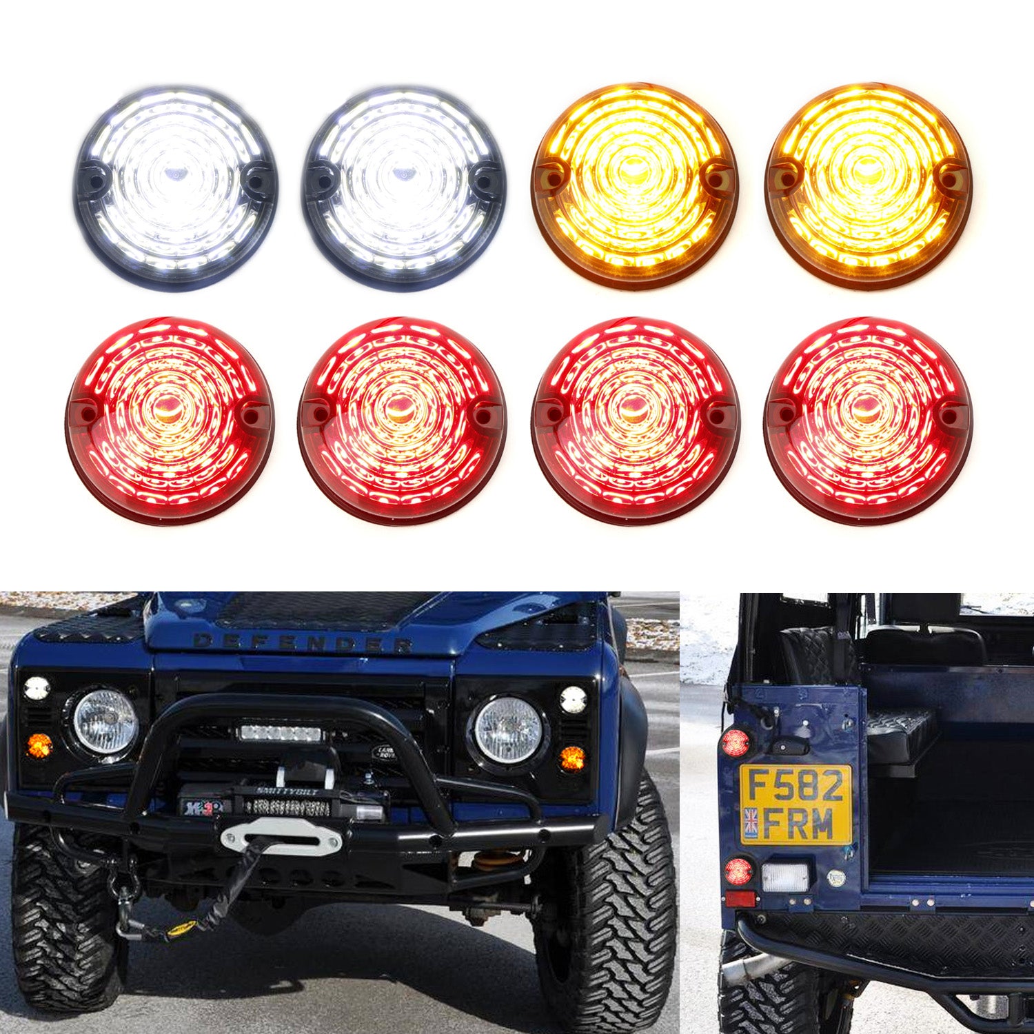 Land Rover Defender 2 3 Clear LED Signal Driving Brake Light Assy Kit ...