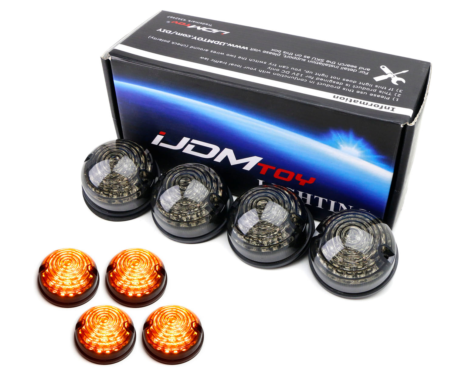 (4) Amber LED Front & Rear Turn Signal Lights For Land Rover Defender ...