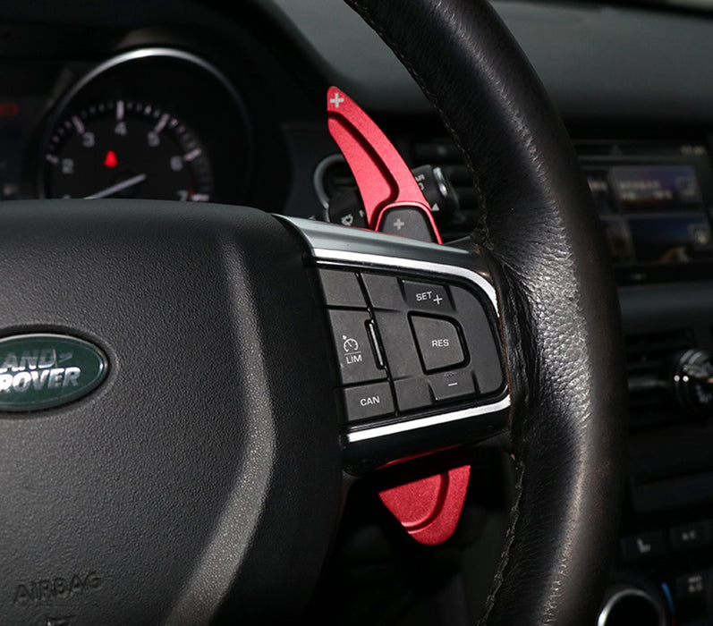 Red Steering Wheel Larger Paddle Shifter Extension Covers For Jaguar Land Rover