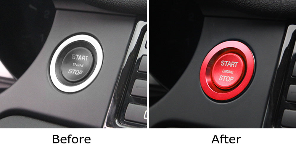 Red Keyless Engine Push Start Button w/ Ring For Land Rover or Jaguar ...