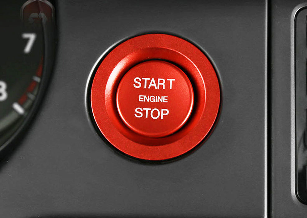Jlr Start Button Red Keyless Engine Push Start Button w/ Ring For Land Rover or Jaguar ...
