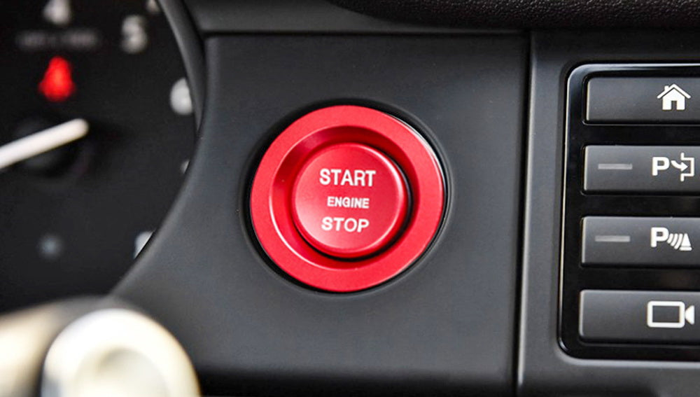 Red Keyless Engine Push Start Button w/ Ring For Land Rover or Jaguar ...