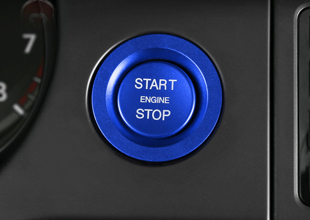 Blue Keyless Engine Push Start Button w/ Ring For Land Rover or Jaguar ...