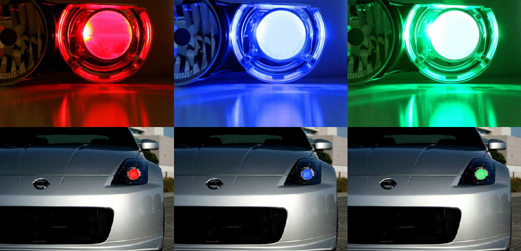 RGB Demon Eye LED + Wireless Remote For Car Bike Headlights Projector Retrofit
