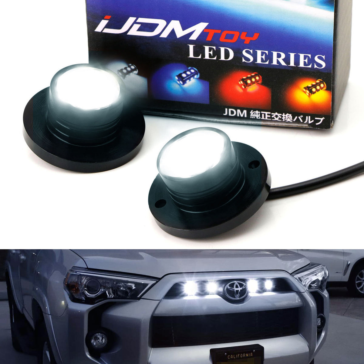 White LED Surface Flush Mount Spot Light Kit For Car Truck SUV