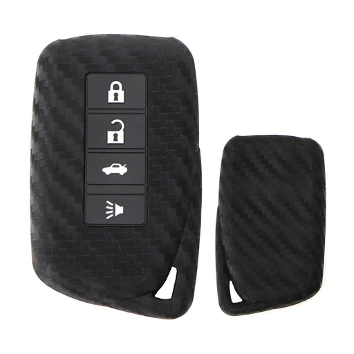 Carbon Fiber Soft Silicone Key Fob Cover For Lexus IS ES GS RC NX RX LX 200 250