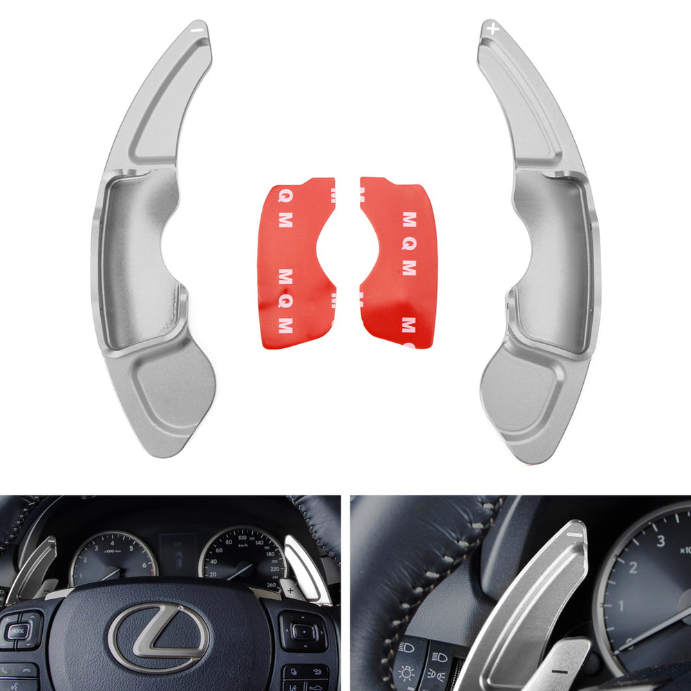 Gun Metal Grey Steering Wheel Paddle Shifter Extension Covers For Lexus IS RC NX