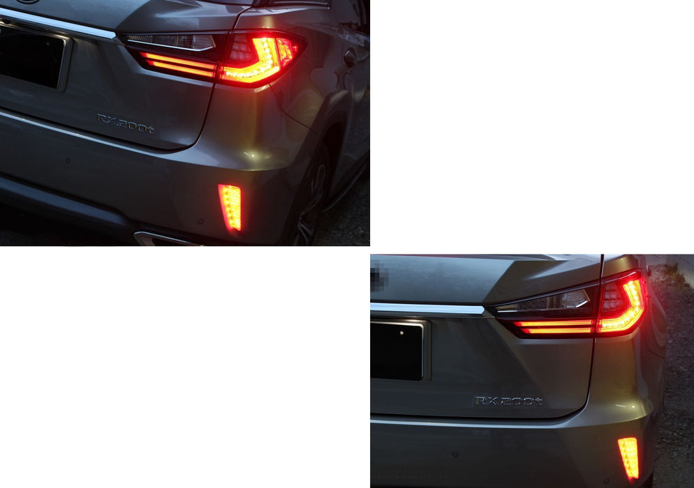 Red Lens Full LED Rear Bumper Reflector Lights For Lexus 2015-2021 RX350 RX450h