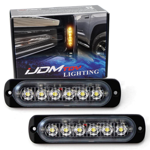 Flush Mount Amber 6-LED Daytime Driving Lighting Kit For Grille / Bumper Mount