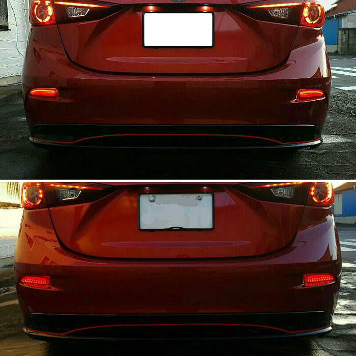 thumbnail image 2 of IJDMTOY Red Lens 90-SMD LED Bumper Reflector Marker Tail/Brake Lights For Mazda 3 5 6 (75-437-Red) 2 of 2