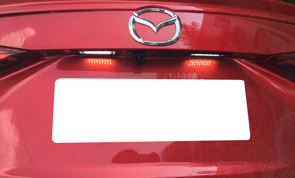 OEM-Replace White 18-SMD LED License Plate Lights Assy For 14-18 Mazda3, CX-3