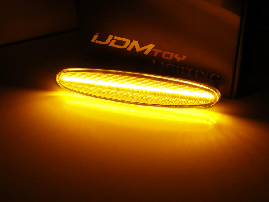 Clear Lens Amber Full LED Front Fender Side Marker Lights For 2003-2008 Mazda 6